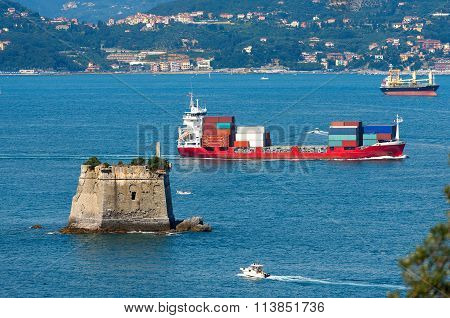 Container Ship - Gulf Of La Spezia Italy