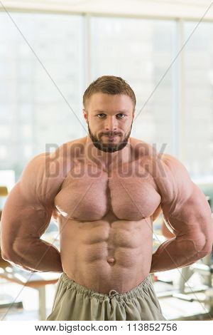 Muscular bodybuilder.