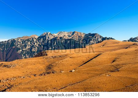 Plateau Of Lessinia And Italian Alps