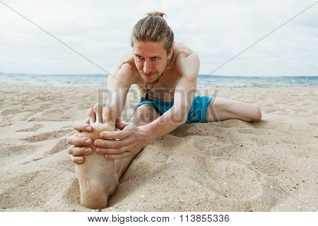 Young Man Doing Yoga