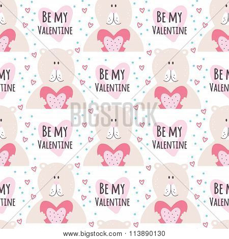 Romantic Seamless Pattern For Valentines Day