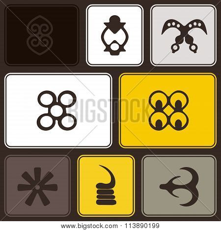 seamless pattern with adinkra symbols