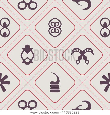 seamless pattern with adinkra symbols