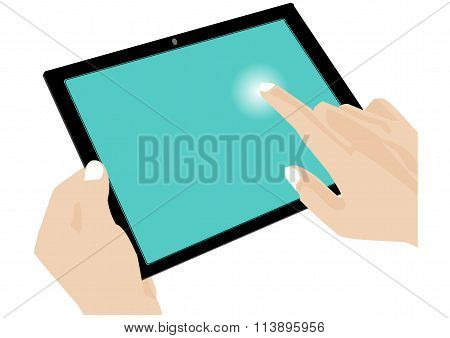 vector illustration of touch screen tablet