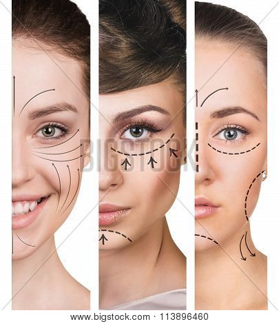 Three women smiling in plastic collage