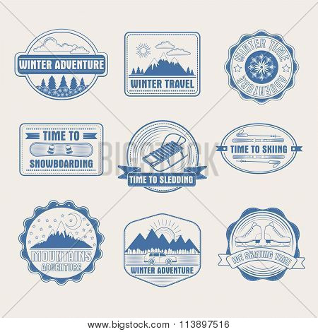 Winter Adventure Badges Set