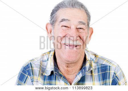 Happy Mexican Man With Mustache And Flannel Shirt