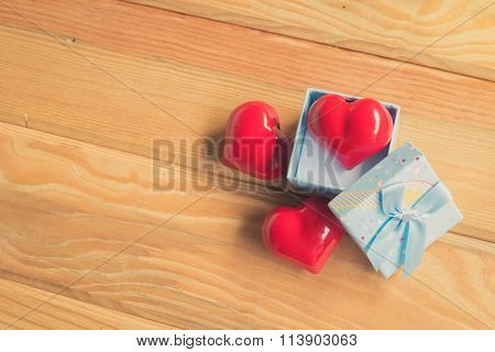 Gift Of Love. Hearty Gift. A Gift Box With A Red Heart Inside.