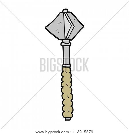 freehand drawn cartoon medieval mace