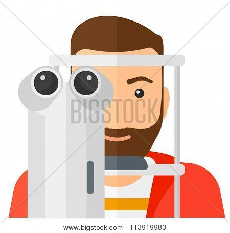 Patient visiting ophthalmologist.