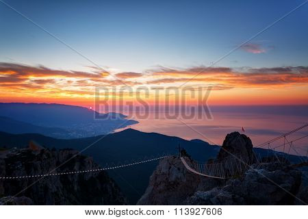 Sunrise From Mountain Top Ai-petri In The Crimea