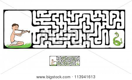  Maze, Labyrinth with Snake and Fakir