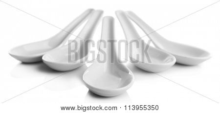 Japanese Soup Spoons, isolated on white