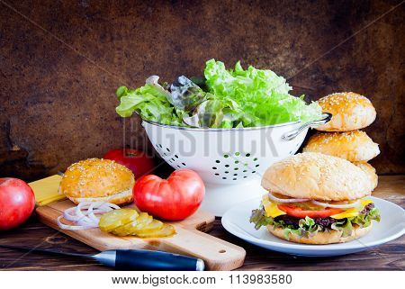Making Homemade burger