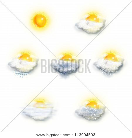 Weather Forecast Icons Set, Sun Version