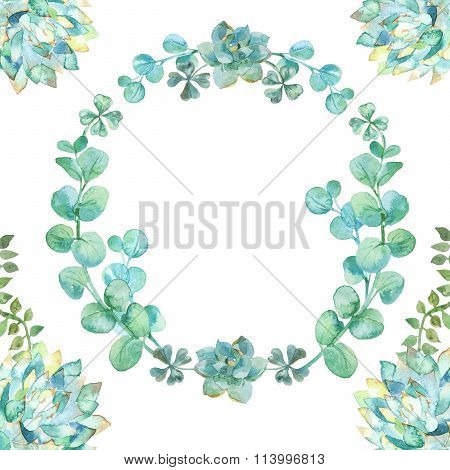 Wedding invitation wreath.