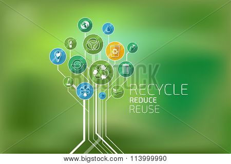 Ecology Infographic. Recycle, Reduce, Reuse