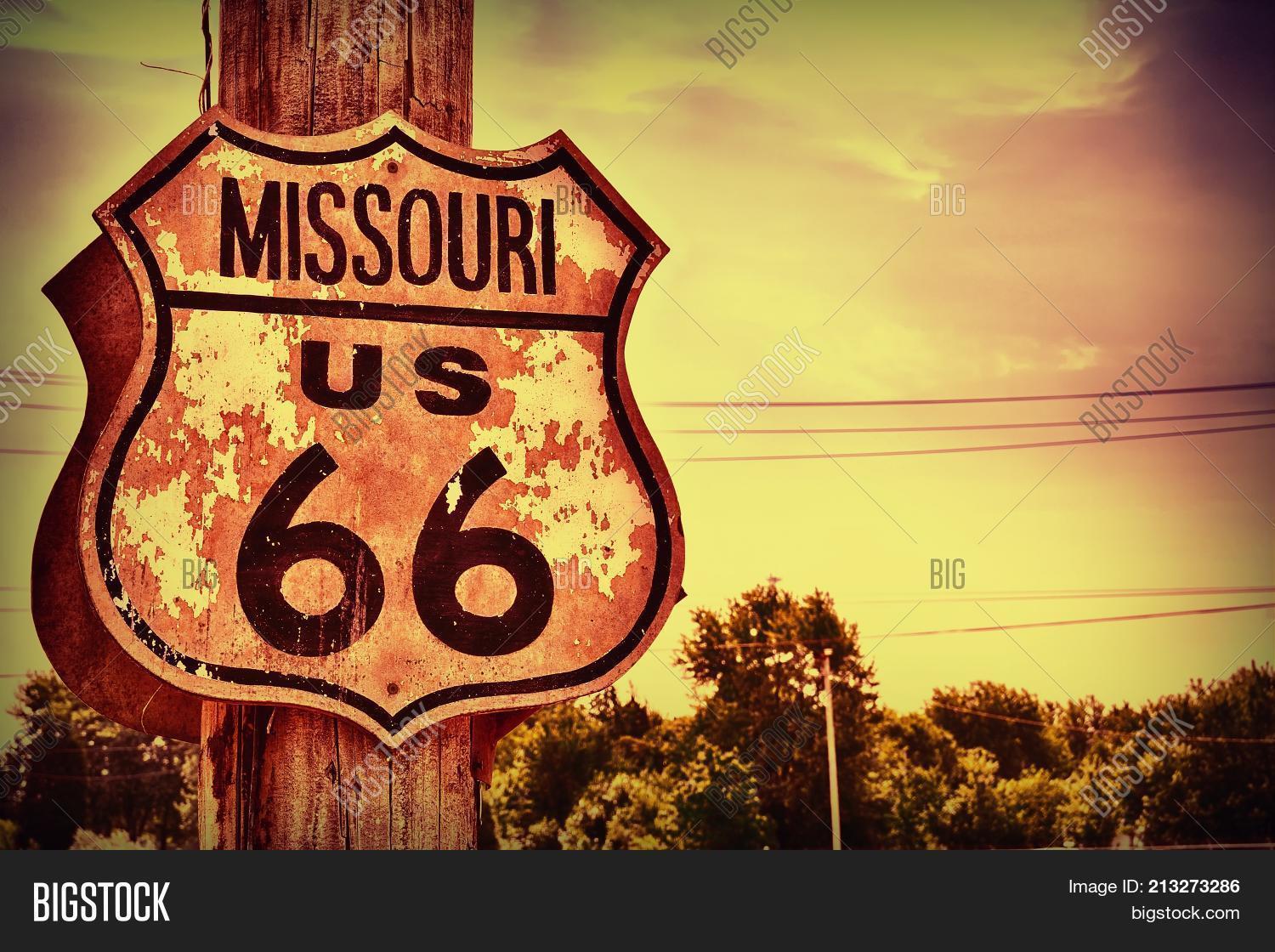 Historic Route 66 Sign Image & Photo (Free Trial) Bigstock