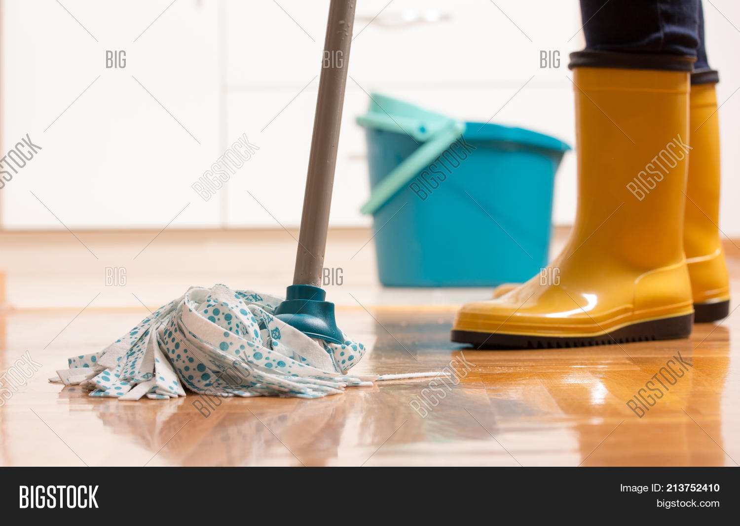 Housekeeper Mopping Image & Photo (Free Trial) Bigstock