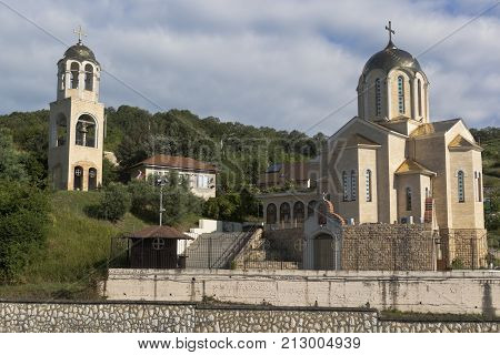 View of the temple St. Nicholas the Wonderworker and Mother of God icon 