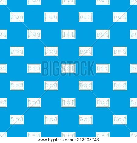 Soccer field pattern repeat seamless in blue color for any design. Vector geometric illustration