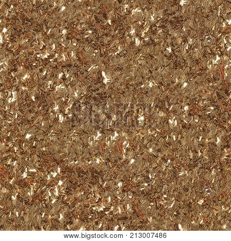 Golden glitter texture, abstract background. Low contrast photo. Seamless square texture. Tile ready.