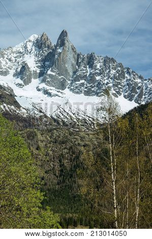 Panoramic view of Alps the highest and most extensive mountain range system that lies entirely in Europe
