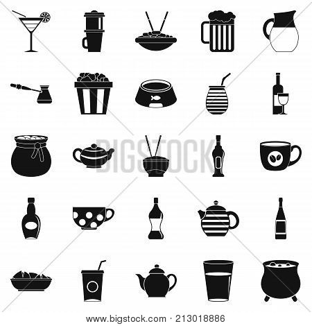 Tableware icons set. Simple set of 25 tableware vector icons for web isolated on white background