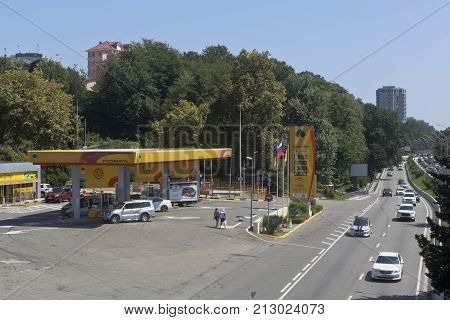 Adler, Sochi, Krasnodar region, Russia - July 16, 2016: Gas station 