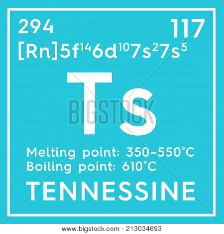 Tennessine. Halogens. Chemical Element Of Mendeleev's Periodic Table