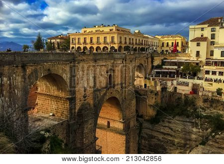 Ronda. The famous bridges of the city of Ronda. Andalusia, Spain.