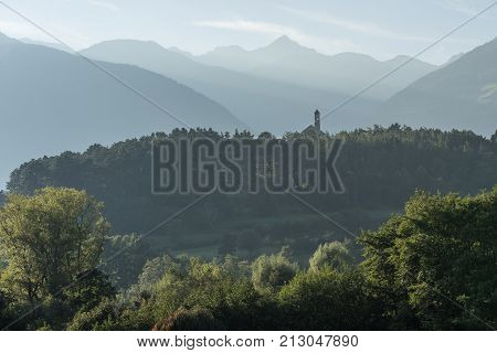 Mountains valley and peaks landscape natural environment. Hiking in the alps. Tirol Austria Europe