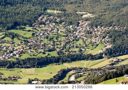 Mountains valley and peaks landscape natural environment. Hiking in the alps. Tirol Austria Europe