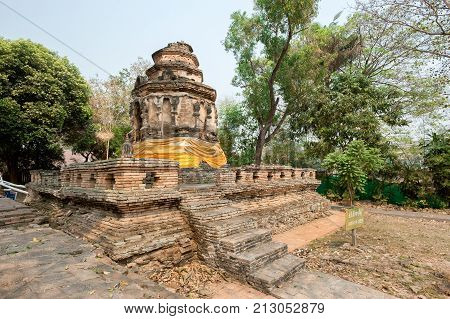 The ruined Animisa Chedi at Wat Jed Yod Chiang Mai