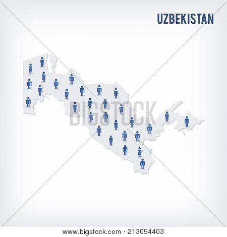Vector People Map Of Uzbekistan . The Concept Of Population.