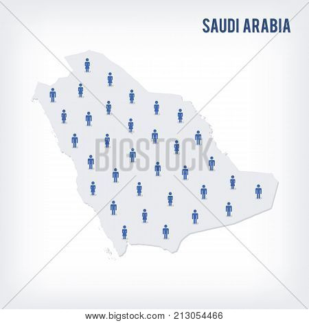 Vector People Map Of Saudi Arabia . The Concept Of Population.