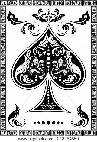 the illustration with the card of spades - ace.