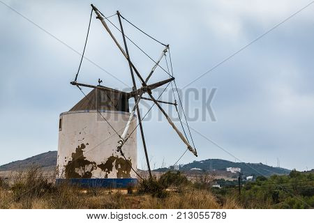 Windmill In Budens, Southwestern Coast Of Portugal