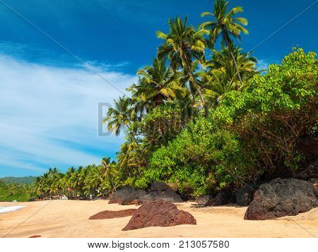 Photo perfectly beautiful beach Palolem in Goa in India