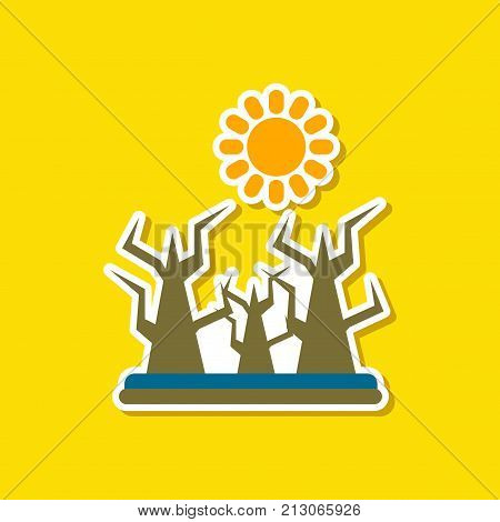 paper sticker on stylish background nature drought disaster