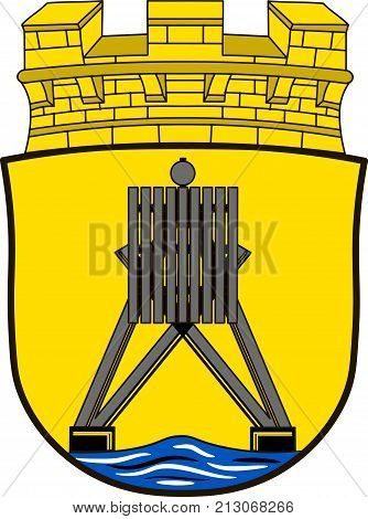 Flag of Cuxhaven is an independent town and seat of the Cuxhaven district in Lower Saxony Germany. Vector illustration