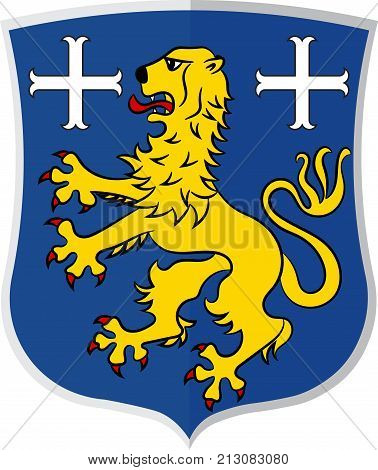 Coat of arms of Friesland is a district in Lower Saxony Germany. Vector illustration