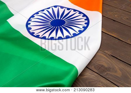 The Flag Of The Republic Of India. The Place To Advertise, Template.the View From The Top.
