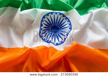 The Flag Of The Republic Of India. The Place To Advertise, Template.the View From The Top.