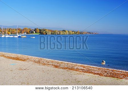 Leman Lake at Versoix, Geneva, Switzerland, Europe
