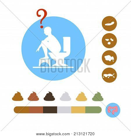 Flat modern design with shadow turd, faeces.