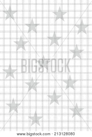 Rack and stars background in white and grey