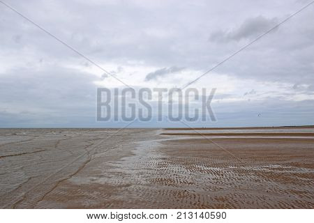 Windswept view of Old Hunstanton Beach in Norfolk