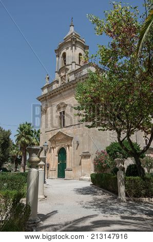 Italy Sicily Ragusa Ibla the baroque San Giacomo Church bell tower (18th century)