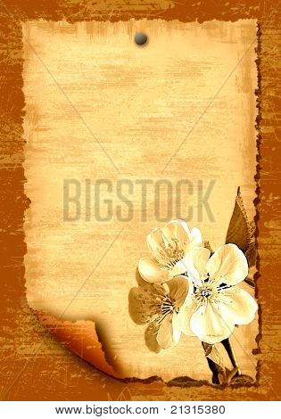 Altpapier mit Blumen